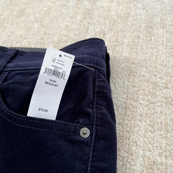 NWT Gap Velvet Velour High Rise Vintage Slim Blue Pants 16/33 - Picture 9 of 12